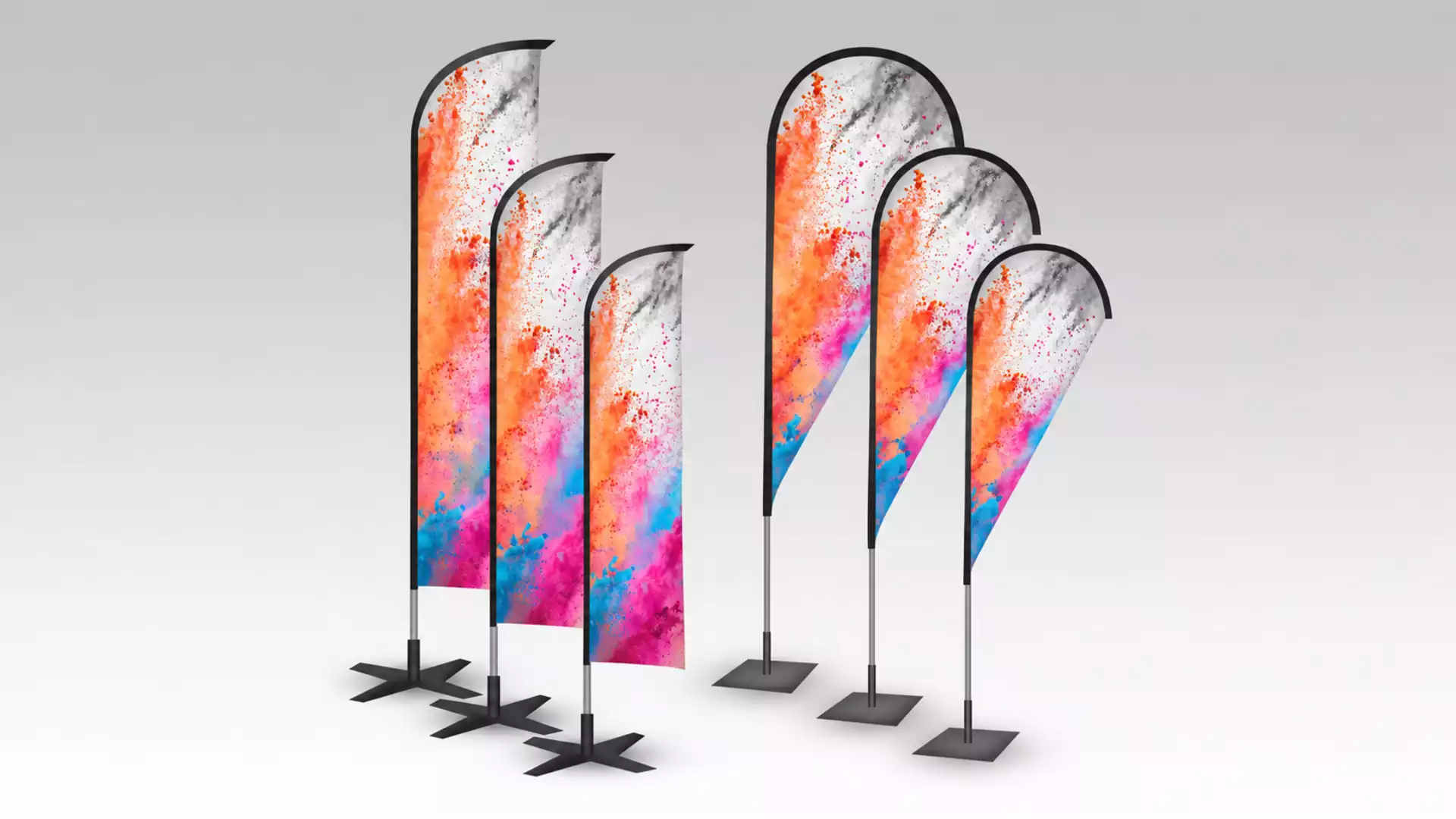 Beach flags - synlige, lette og enkle å flytte.